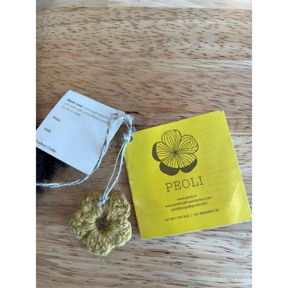 Peoli Hand Spun & Knit Wool Cardigan Brown Women's OS NWT - Picture 10 of 14